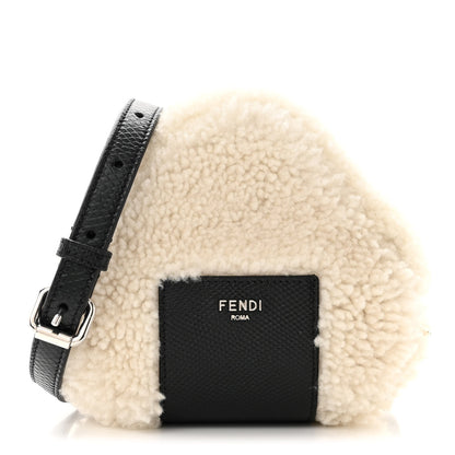 Fendi Sheepskin Karung Miniature Charm White Ice Verde Alga 1 of 13