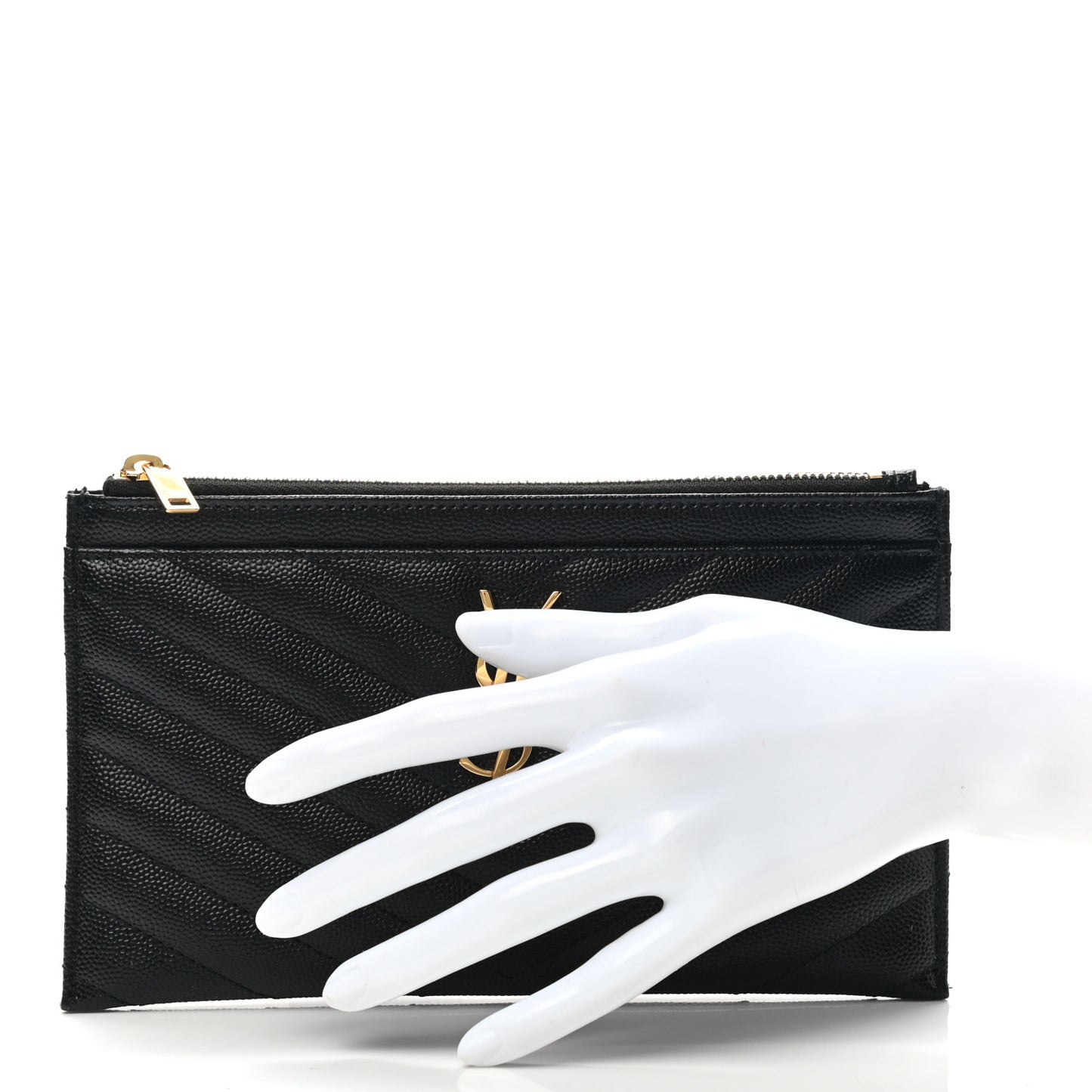 Grain De Poudre Chevron Monogram Bill Pouch Black