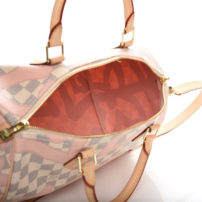 Louis Vuitton Damier Azur Tahitienne Speedy Bandouliere 30 Rose Ballerine 6 of 8