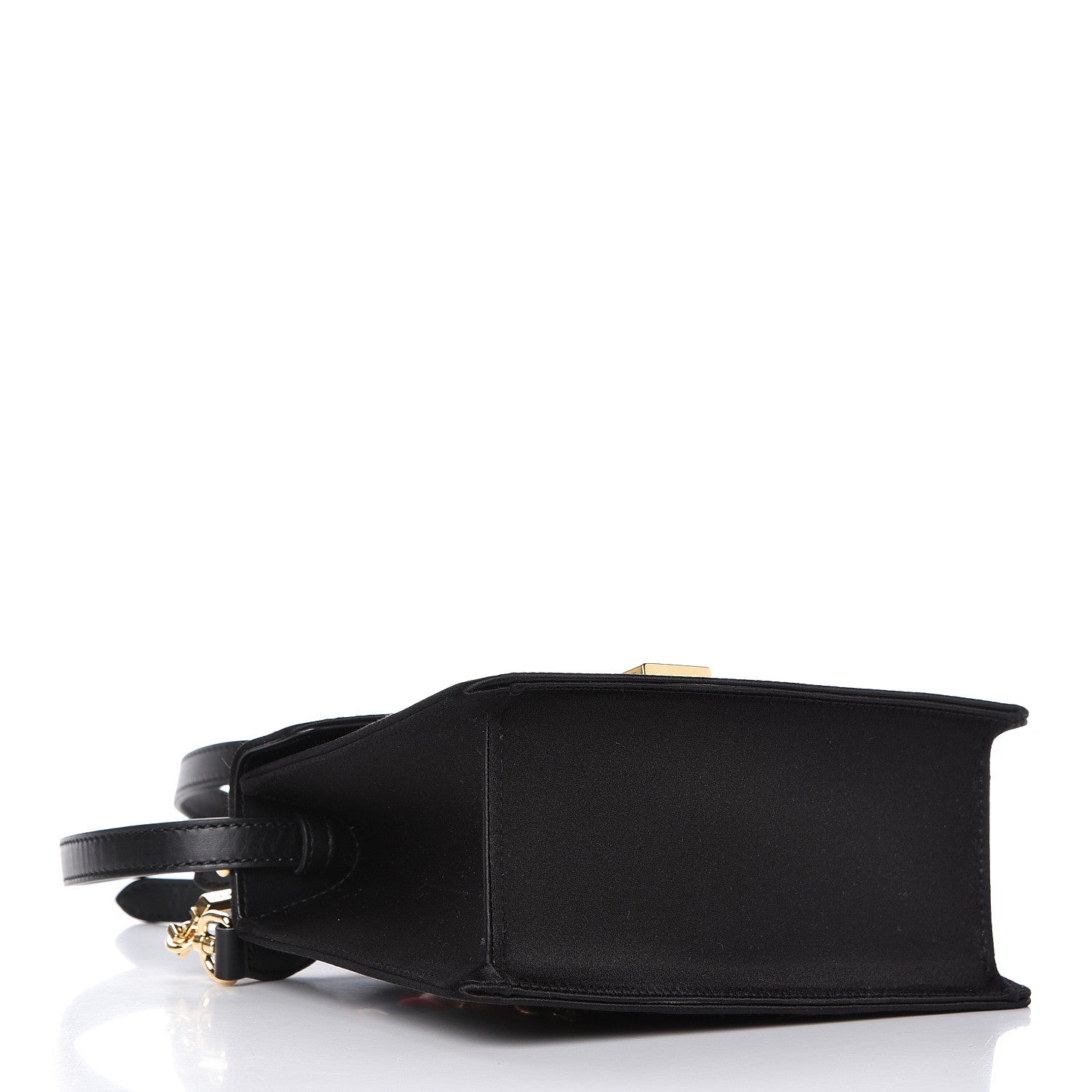 Gucci Satin Crystal Mini Sylvie Top Handle Bag Black 4 of 11