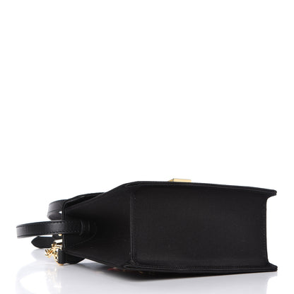Gucci Satin Crystal Mini Sylvie Top Handle Bag Black 4 of 11