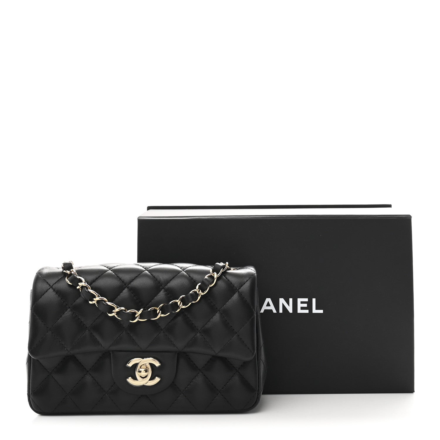 Chanel Lambskin Quilted Mini Rectangular Flap Black 11 of 11