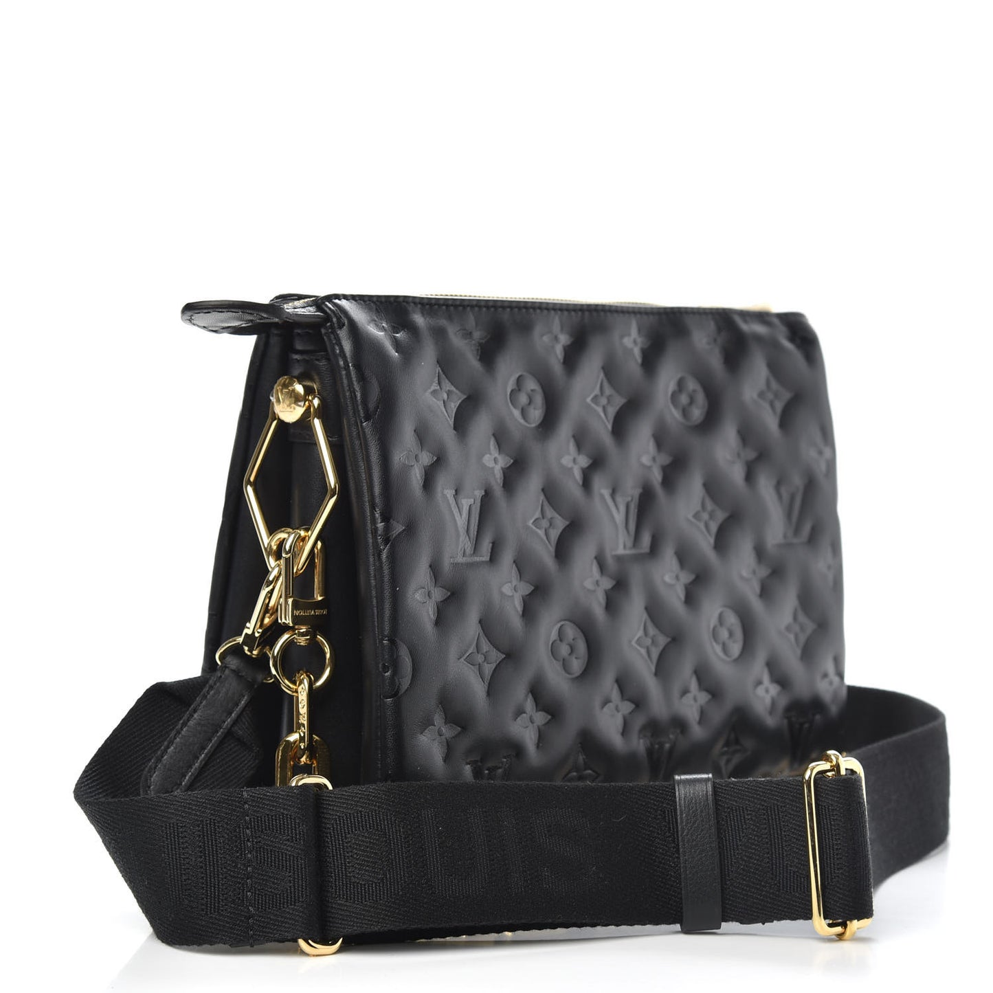 Lambskin Embossed Monogram Coussin PM Black