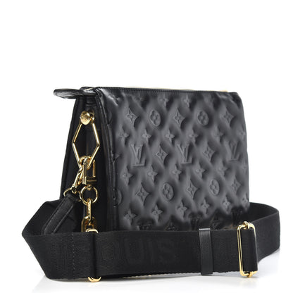 Louis Vuitton Lambskin Embossed Monogram Coussin PM Black 4 of 11