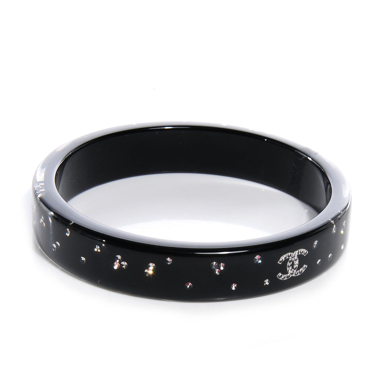 Resin Crystal CC Bangle Black
