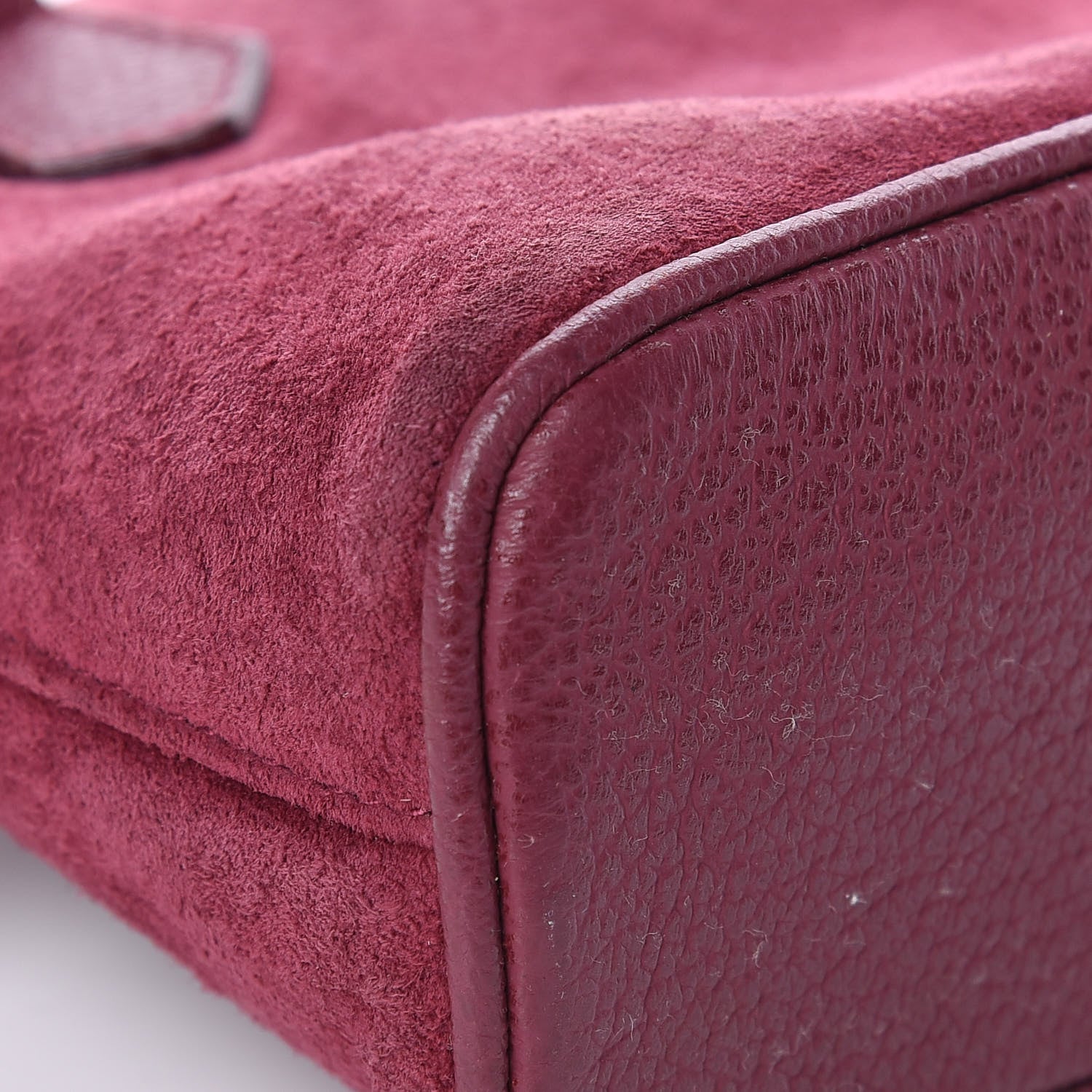 Gucci Suede Mini Bamboo Handle Bag Bordeaux 8 of 11
