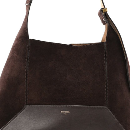 Jimmy Choo Suede Calfskin Medium Diamond Hobo Coffee 8 of 13