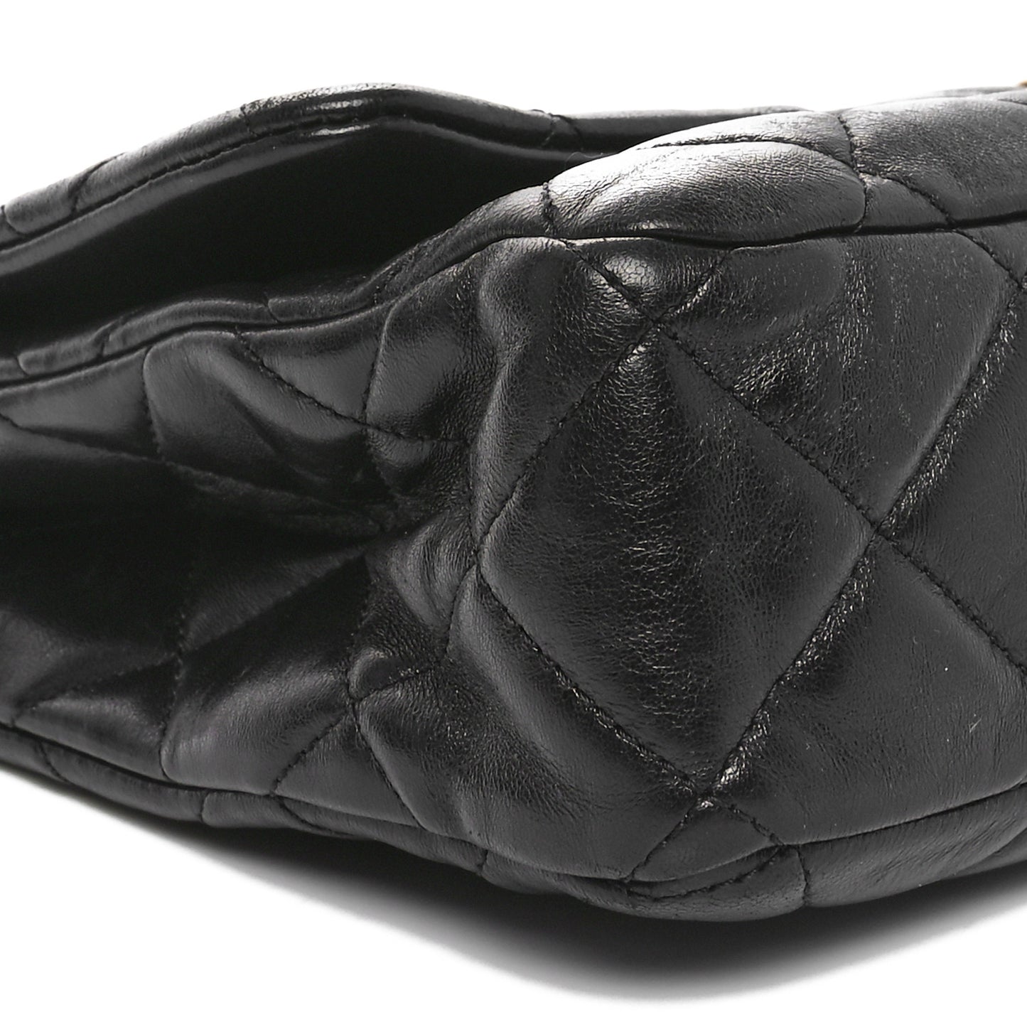 Lambskin Quilted Fancy Jewel Flap Black