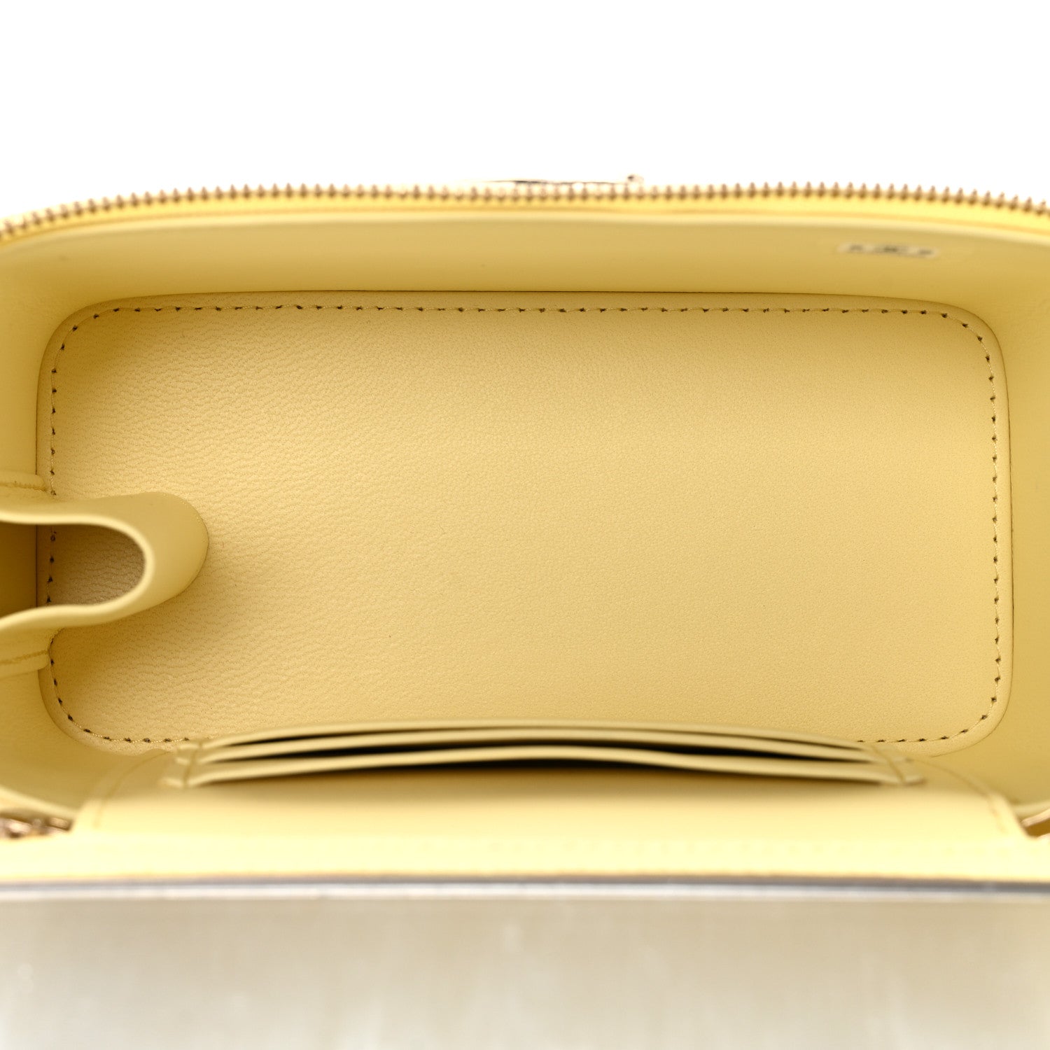 Chanel Lambskin Quilted Small Vanity Case With Chain Light Yellow 5 of 12