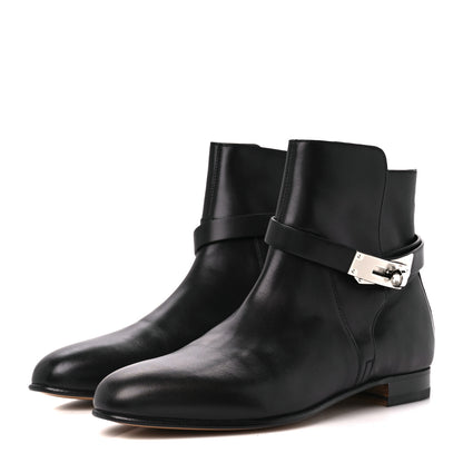 Hermes Calfskin Neo Low Boots 37.5 Black 3 of 8