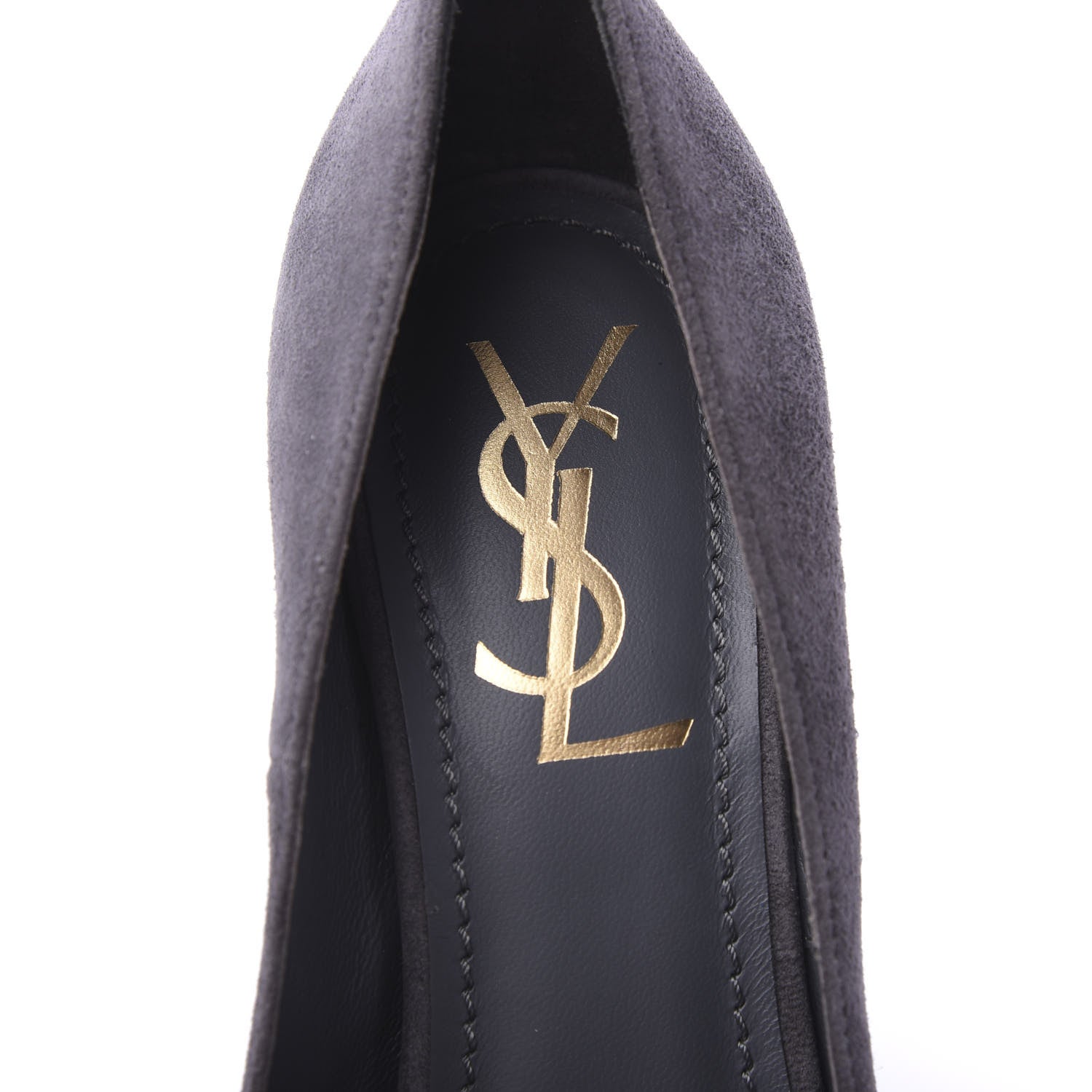 Saint Laurent Kid Scamosciato Palais 105 Pumps 35.5 Flannel Gris 7 of 9