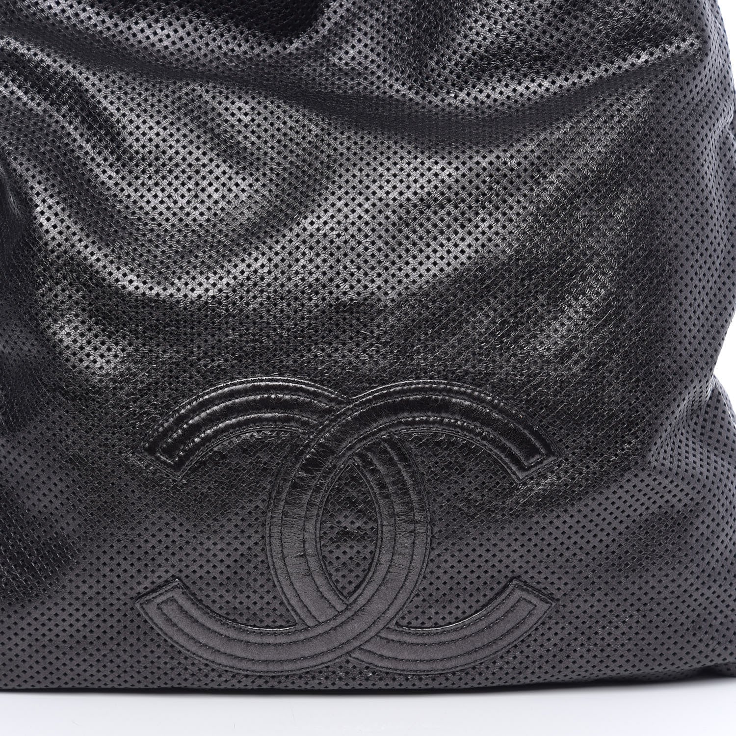 Chanel Glazed Calfskin Perforated Large Rodeo Drive Tote Black 9 of 9