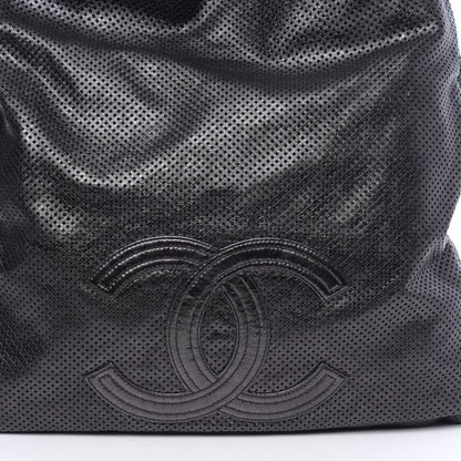 Chanel Glazed Calfskin Perforated Large Rodeo Drive Tote Black 9 of 9