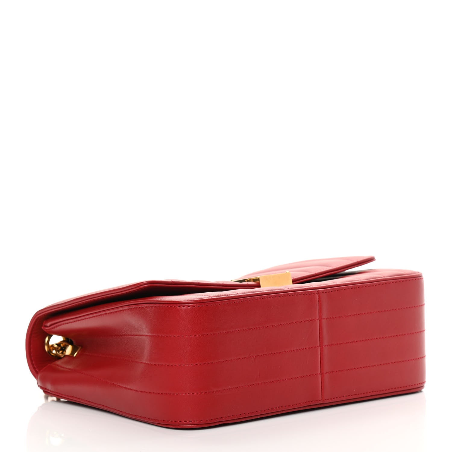 Saint Laurent Lambskin Matelasse Monogram Large Vicky Chain Bag Rouge Eros 3 of 18