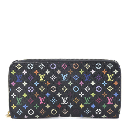 Louis Vuitton Monogram Multicolor Zippy Wallet Black Violet 1 of 9