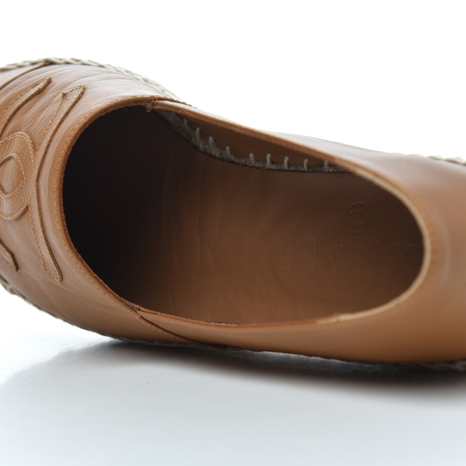 Chanel Calfskin CC Espadrilles 38 Light Brown 20 of 23