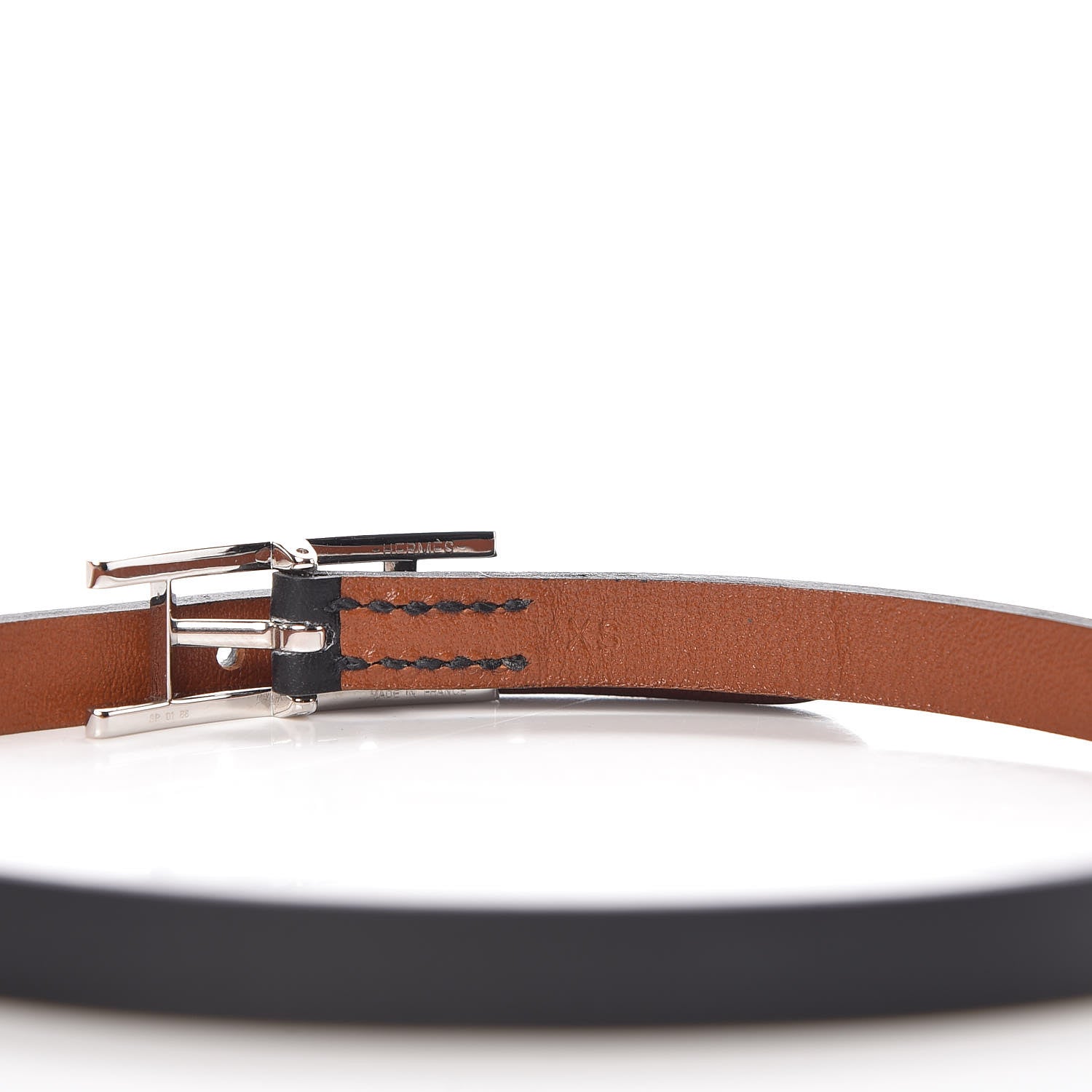 Hermes Chamonix Behapi Double Tour Bracelet XS Black Gold 6 of 7