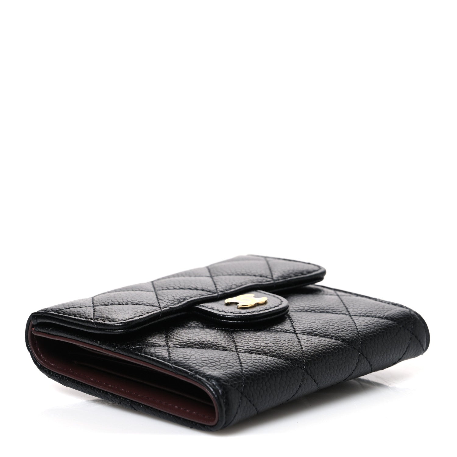 Chanel Caviar Quilted Compact Flap Wallet Black 4 of 8