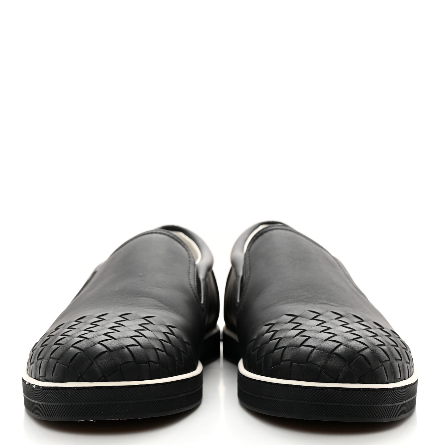 Nappa Intrecciato Slip On Sneakers 40.5 Black