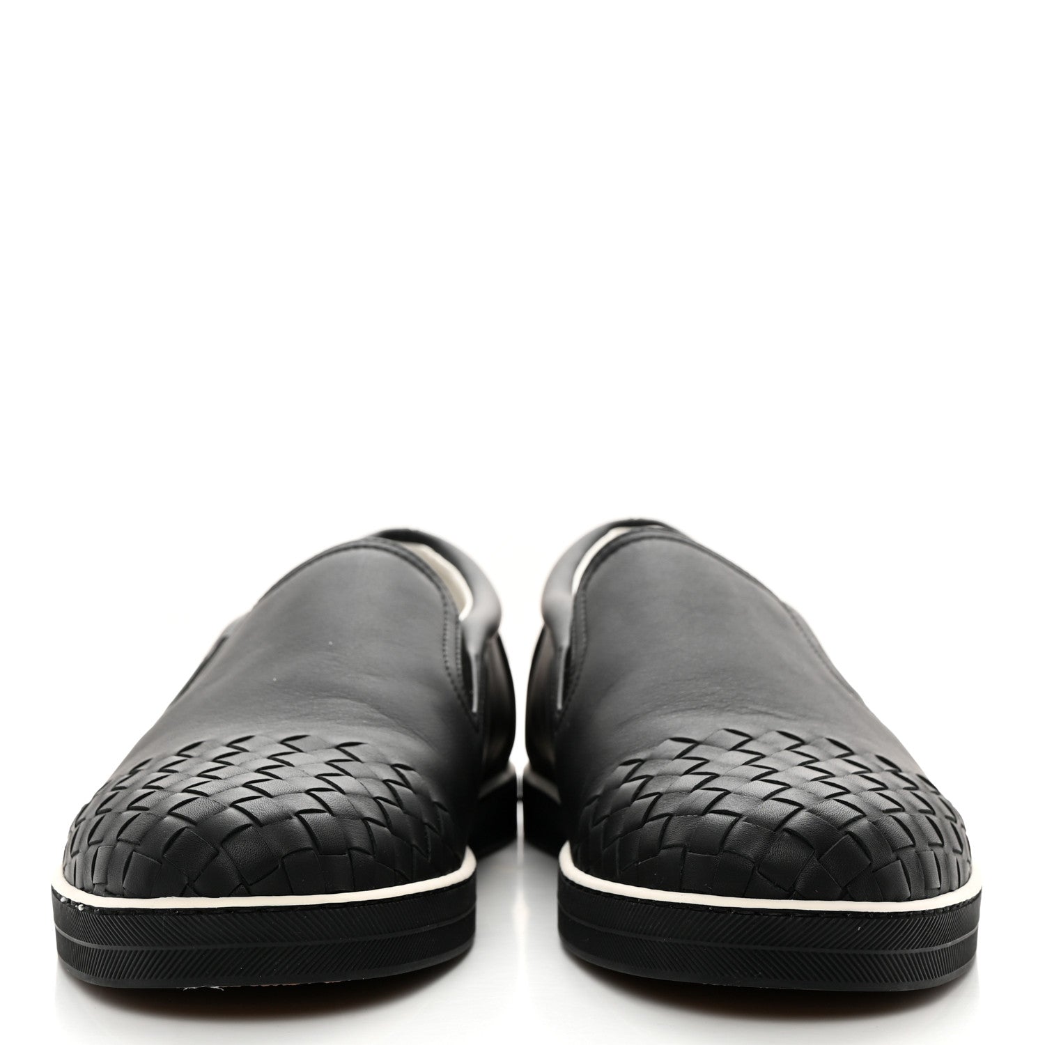 Bottega Veneta Nappa Intrecciato Slip On Sneakers 40.5 Black 2 of 9
