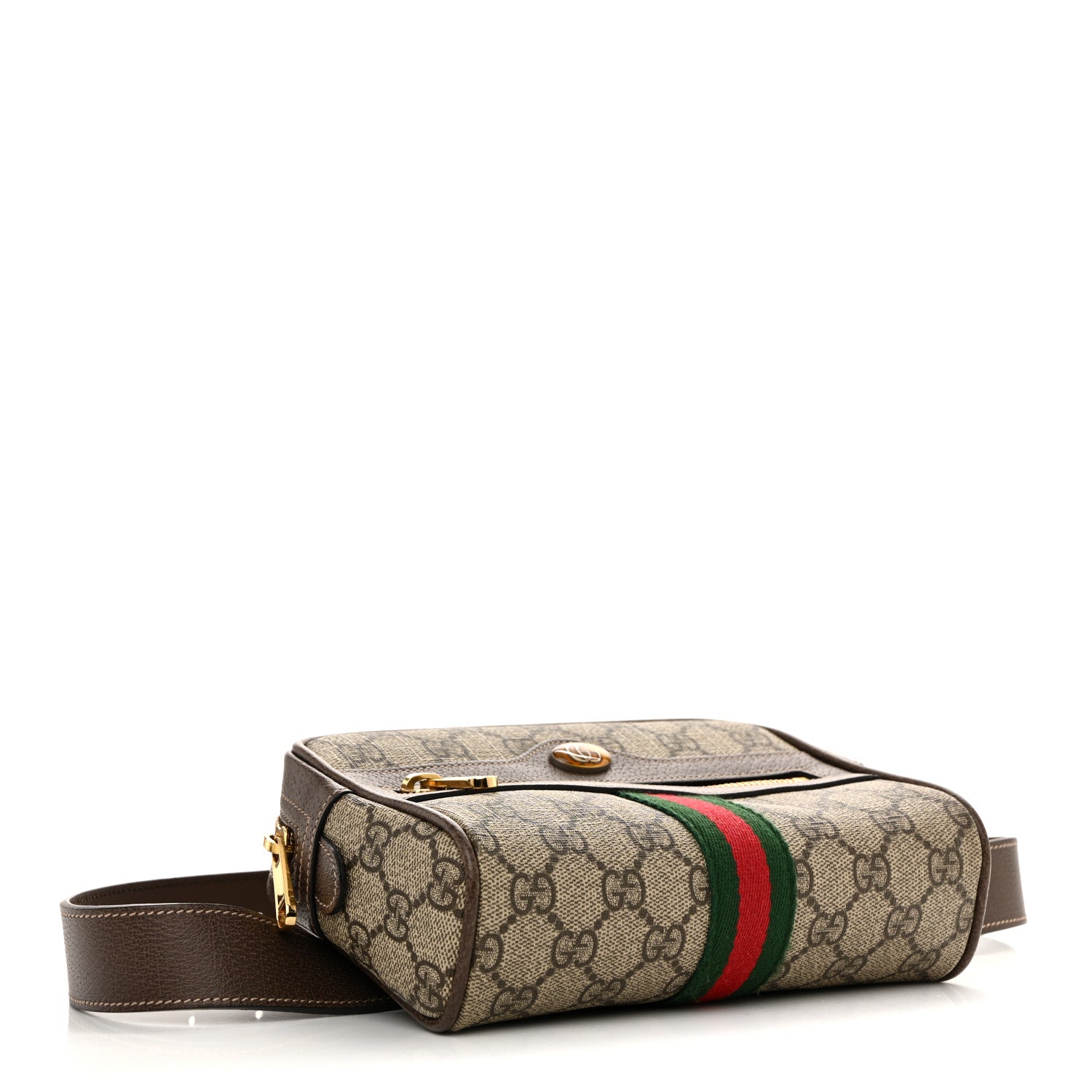 Gucci GG Supreme Monogram Web Small Ophidia Belt Bag 75 30 Dark Brown 4 of 10