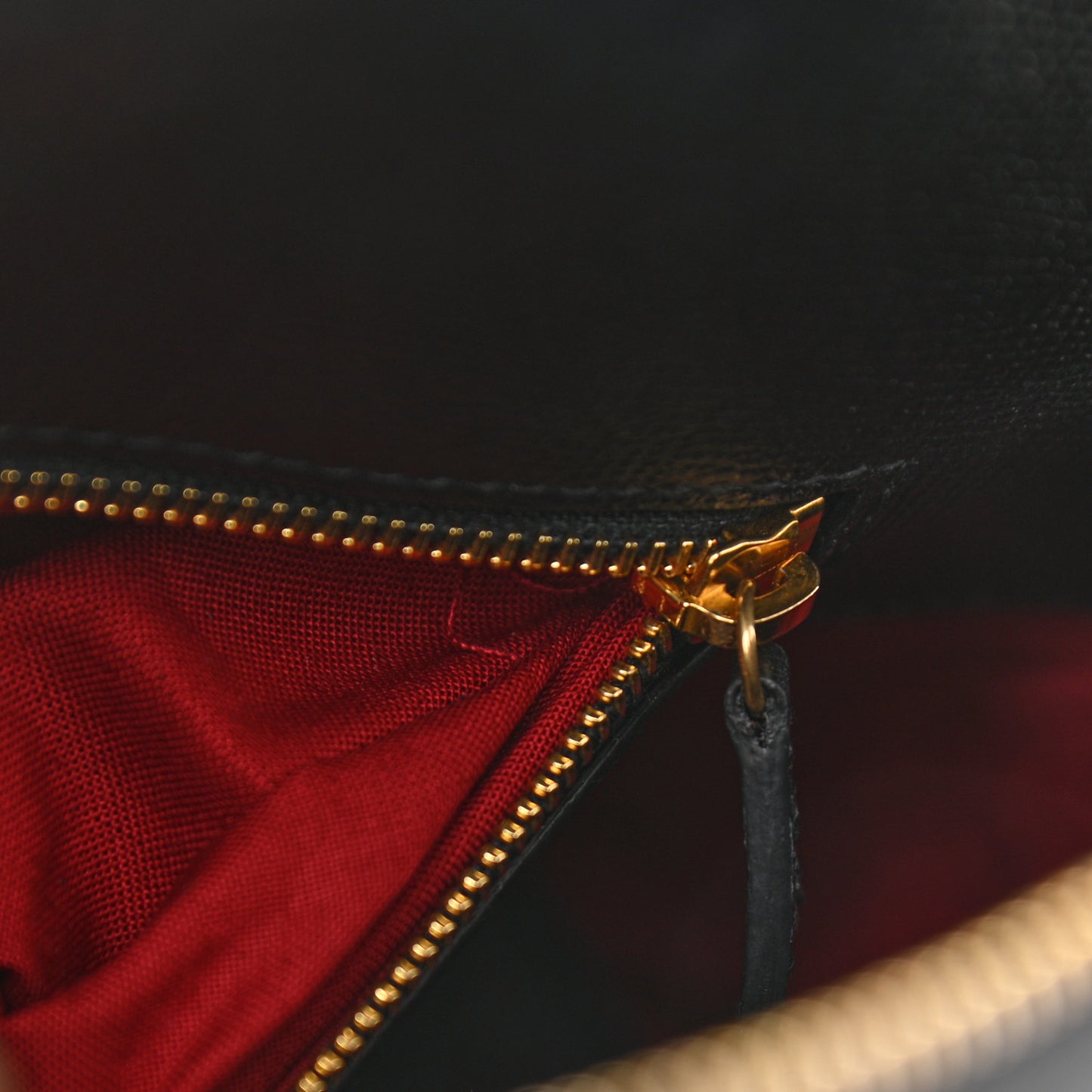 Signature Grained Calfskin Logo S Ville Top Handle Bag Black