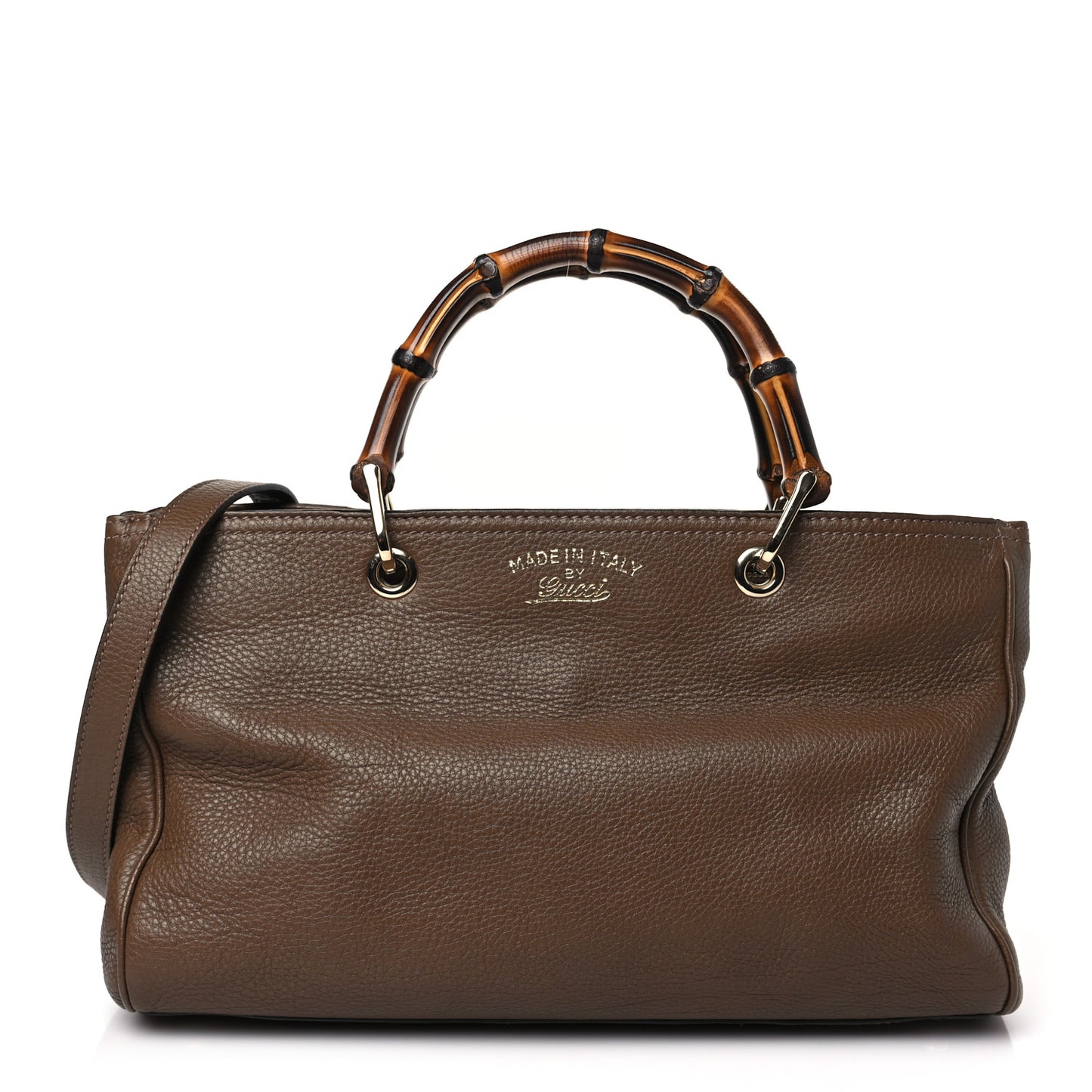 Pebbled Calfskin Medium Bamboo Shopper Tote Acero