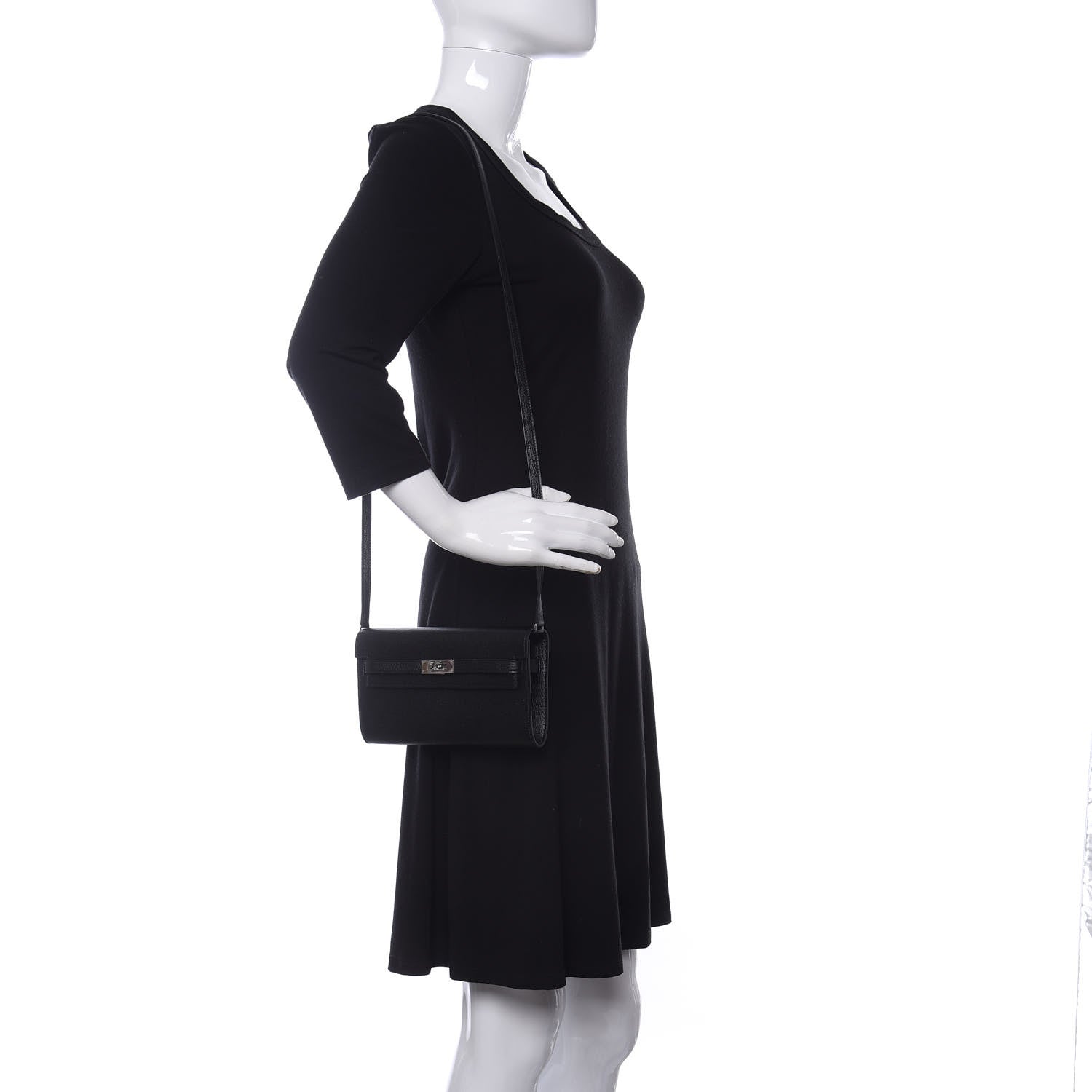 Hermes Chevre Mysore Kelly Wallet To Go Black 2 of 10