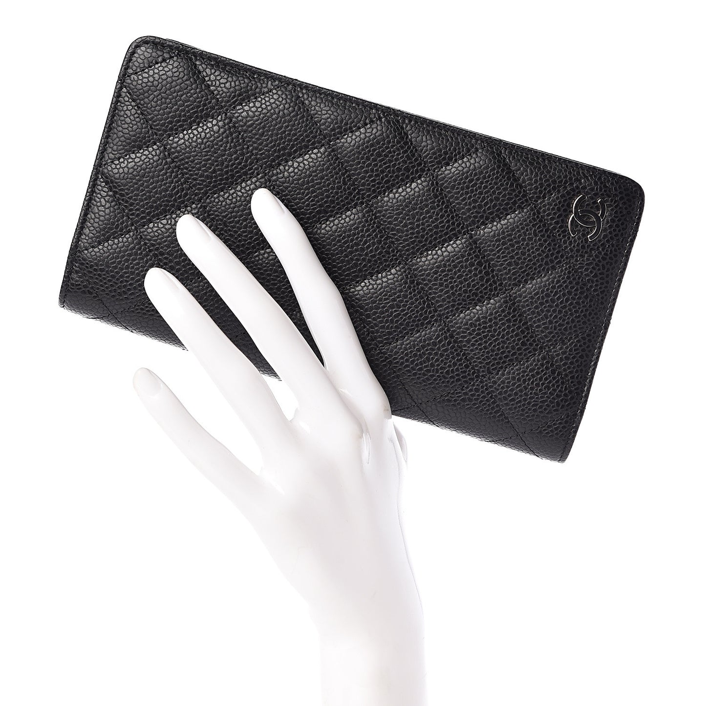 Caviar Quilted Medium Agenda Cover Black
