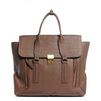 3.1 Phillip Lim 3.1 Textured Calfskin Large Pashli Satchel Taupe 1 of 11