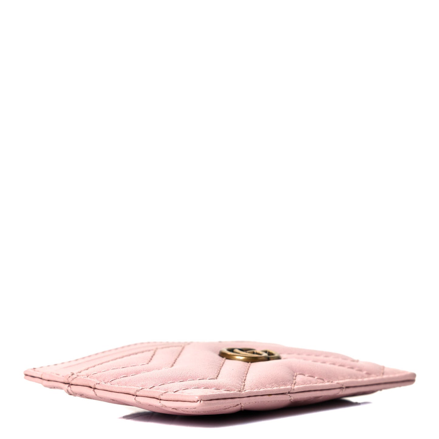 Calfskin Matelasse GG Marmont Card Holder Perfect Pink