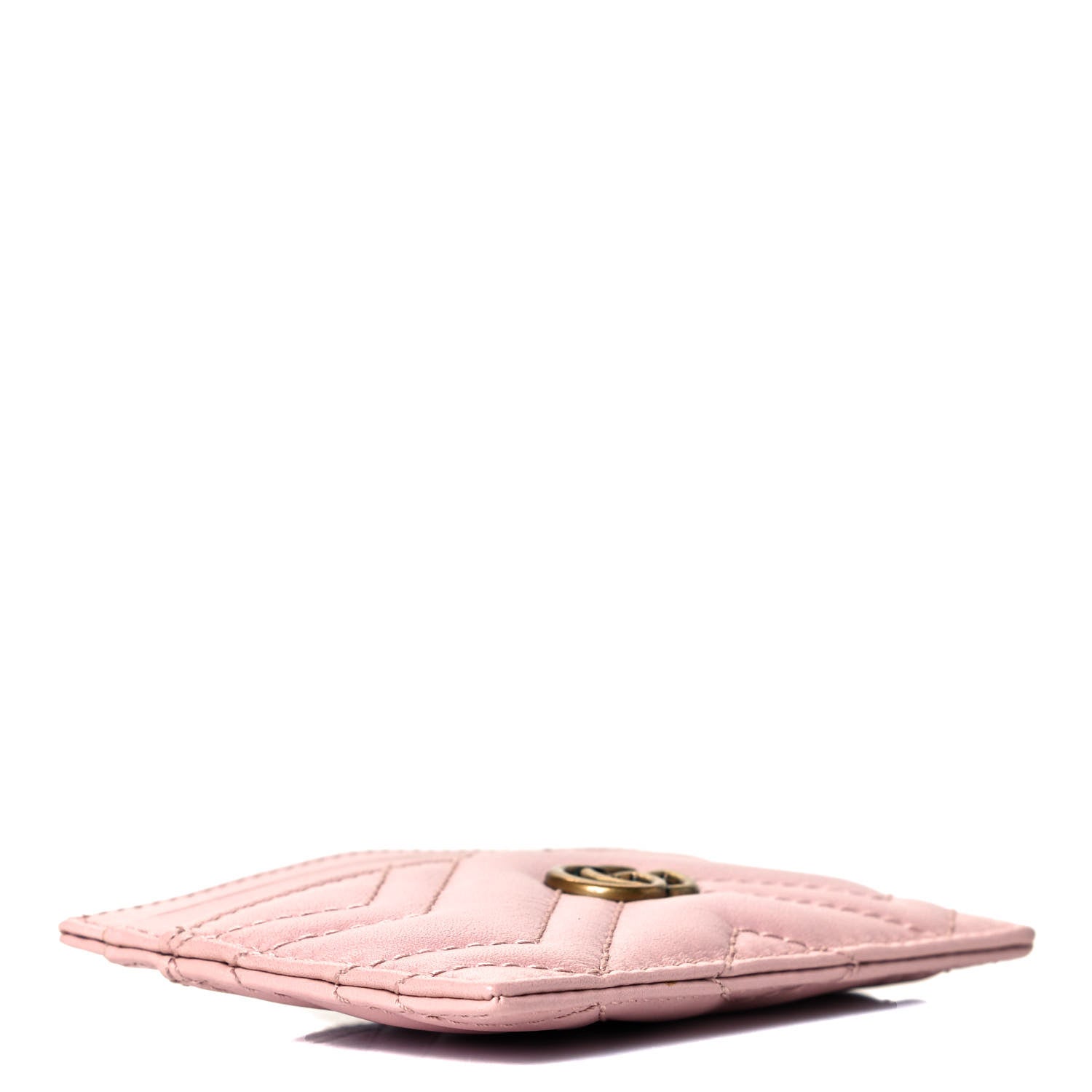 Gucci Calfskin Matelasse GG Marmont Card Holder Perfect Pink 3 of 8