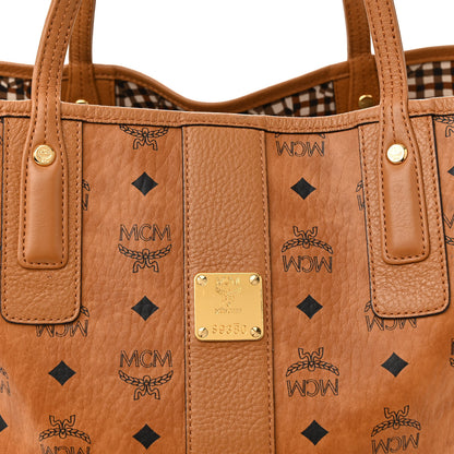 MCM Visetos Medium Liz Reversible Shopper Tote Cognac 10 of 17