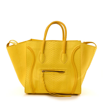Celine Snakeskin Medium Phantom Luggage Yellow 1 of 10