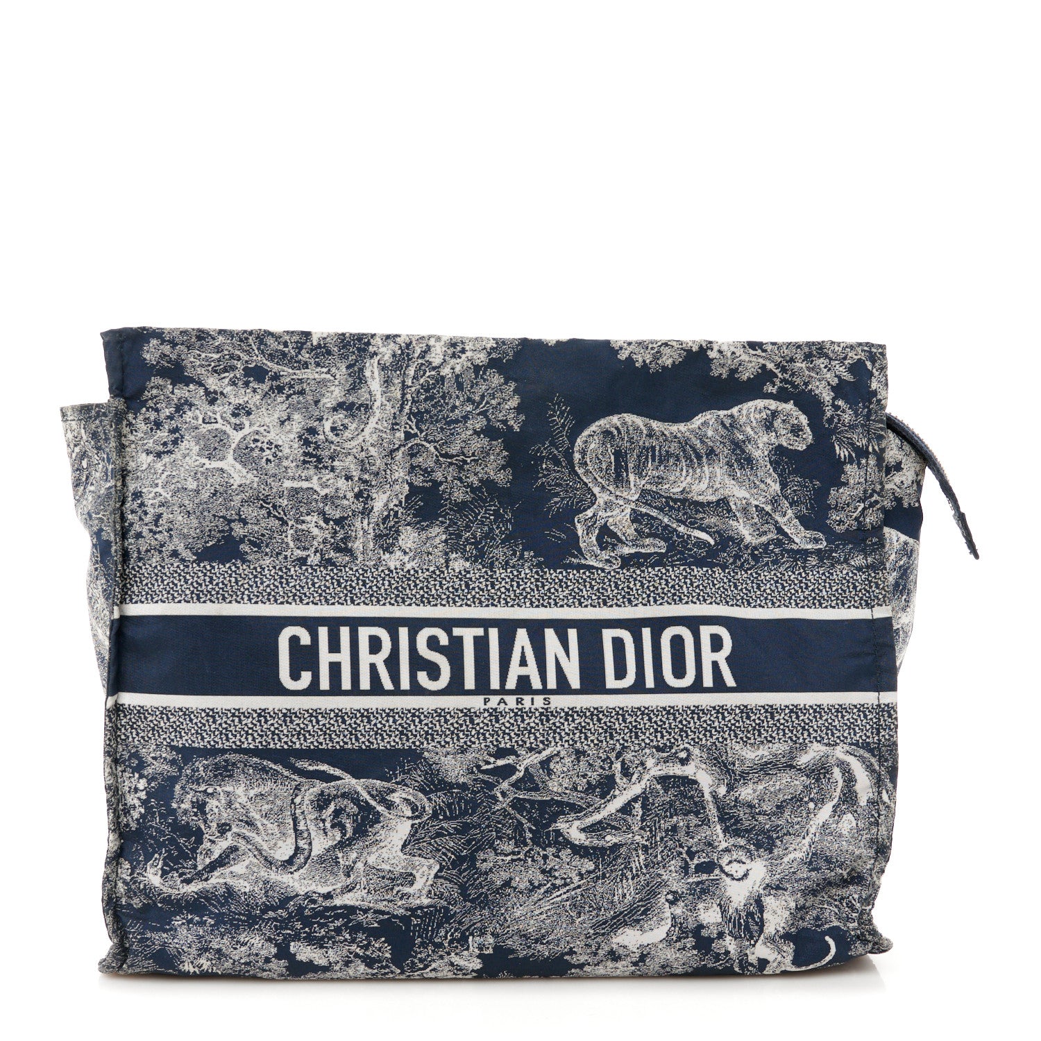 Christian Dior Technical Fabric Toile De Jouy Reverse Diortravel Zipped Pouch Blue Multicolor 1 of 10