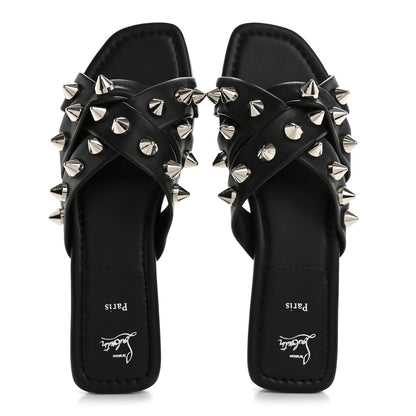 Christian Louboutin Calfskin Miss Spika Club Sandals 40.5 Black 2 of 10