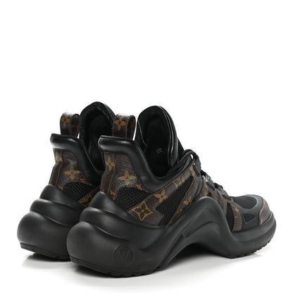 Louis Vuitton Calfskin Patent Monogram LV Archlight Sneakers 38.5 Black 4 of 12