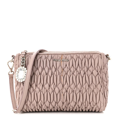 Miu Miu Nappa Matelasse Crystal Crossbody Clutch Cammeo 1 of 13