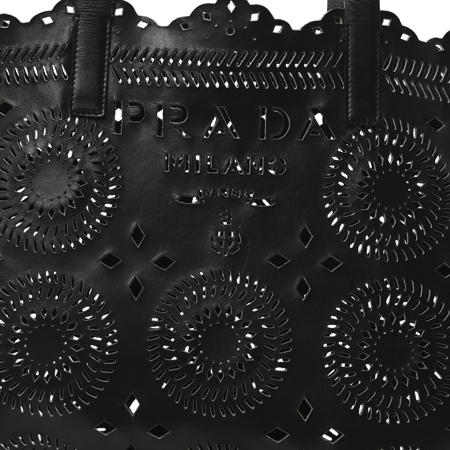 Prada City Calf Laser Cut Tote Black 6 of 8