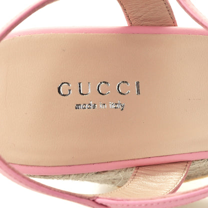 Gucci Lifford Calfskin Aitana Espadrille Platform 45/130mm Wedge Sandals 40 Wild Rose 10 of 10