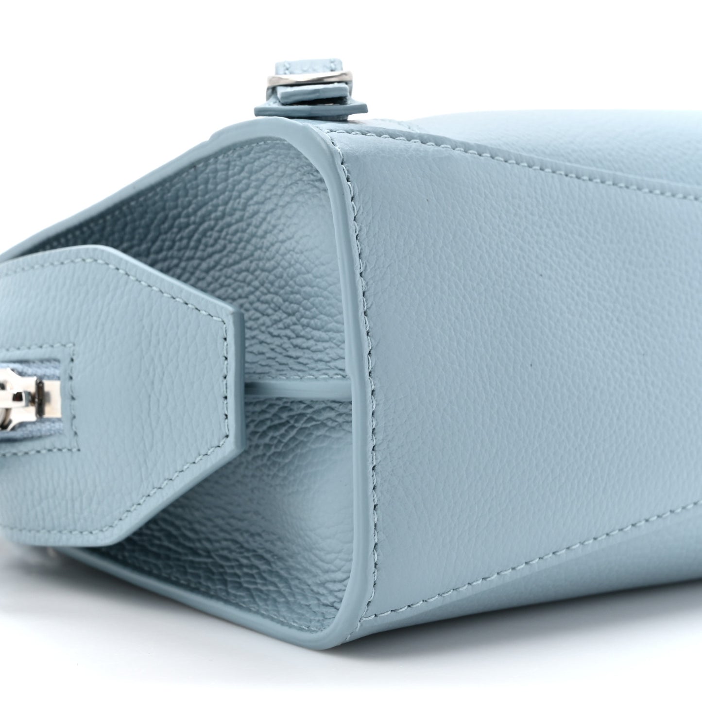 Grained Calfskin Neo Classic Silver Hardware Mini City Blue Grey