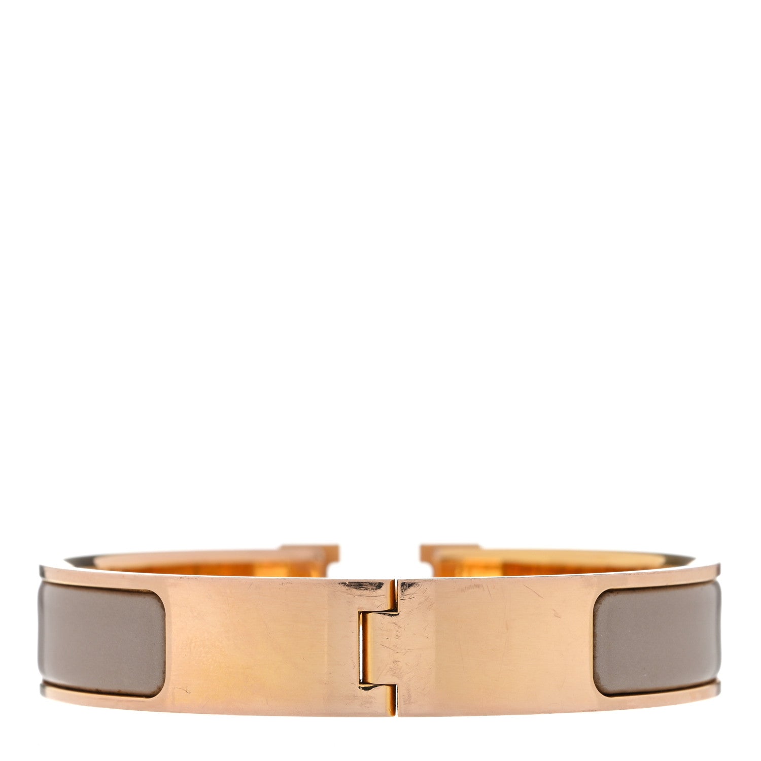 Hermes Enamel Narrow Clic Clac H Bracelet GM Marron Glace 2 of 3
