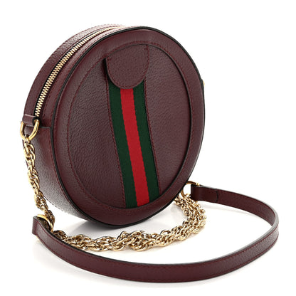 Gucci Soft Textured Calfskin Web Mini Ophidia Round Shoulder Bag Vintage Bordeaux 3 of 10