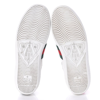 Gucci Calfskin Ayers Web Star Embroidered Womens Ace Sneakers 37.5 White Multi 5 of 9
