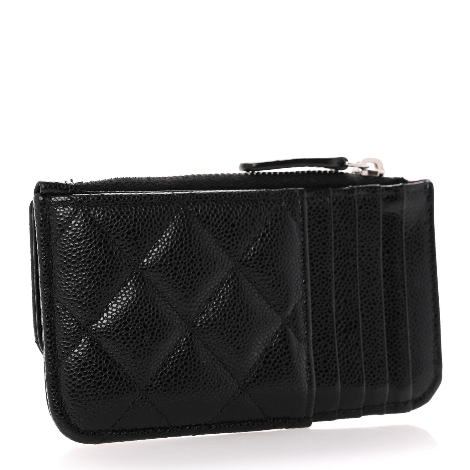 Chanel Caviar Quilted Flap Zip Card Holder Black 3 of 11