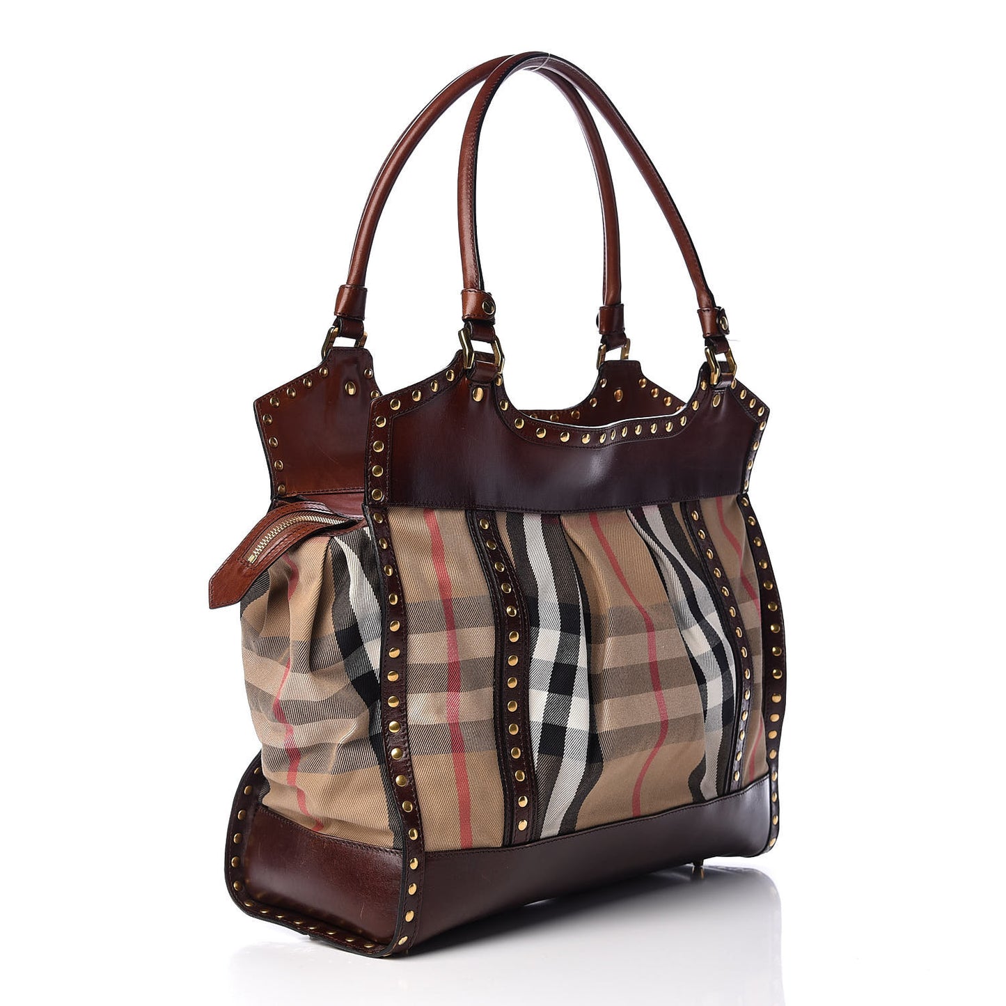 House Check Studded Large Greenham Tote Dark Tan
