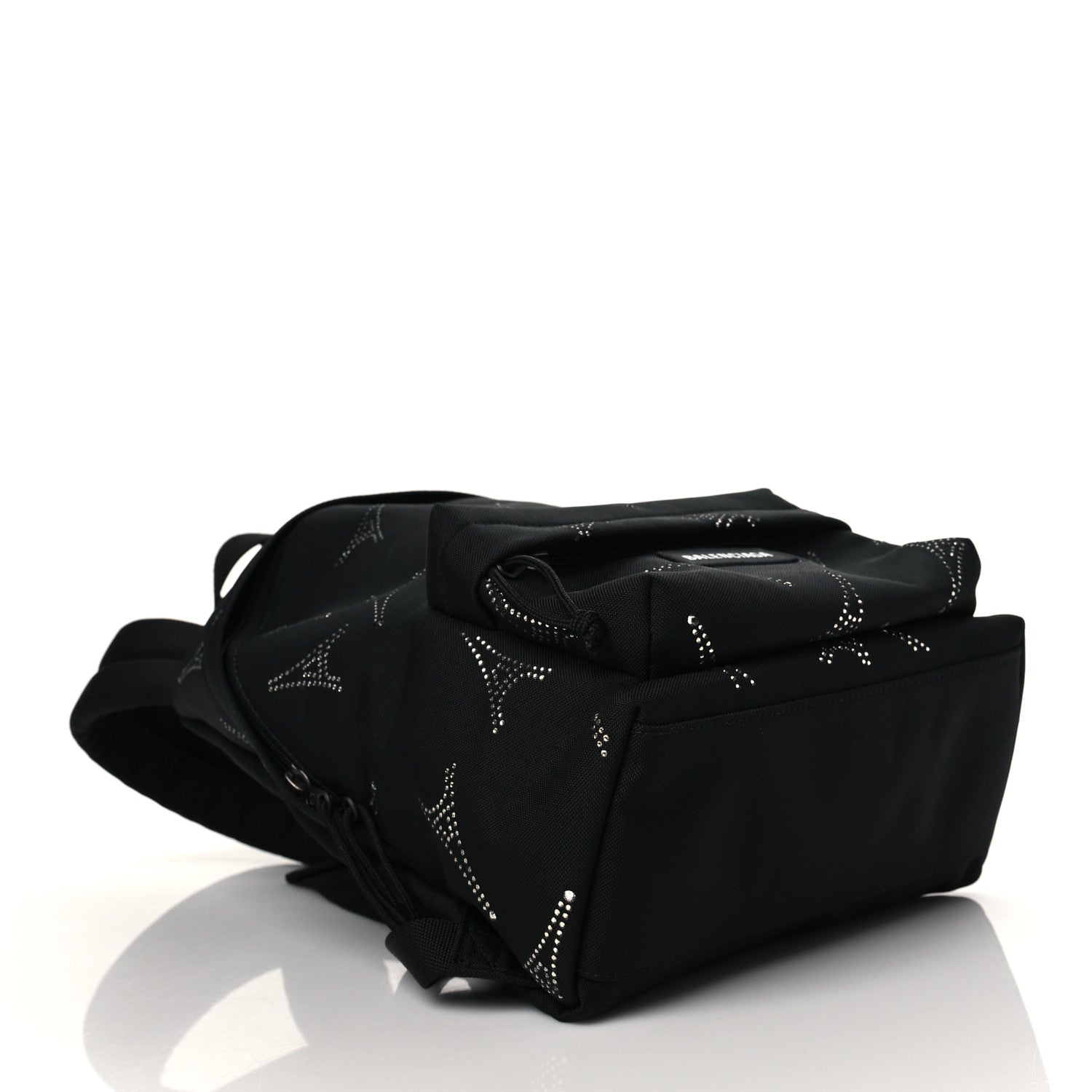Balenciaga Canvas Crystal Embellished Eiffel Tower Explorer Backpack Black 4 of 9