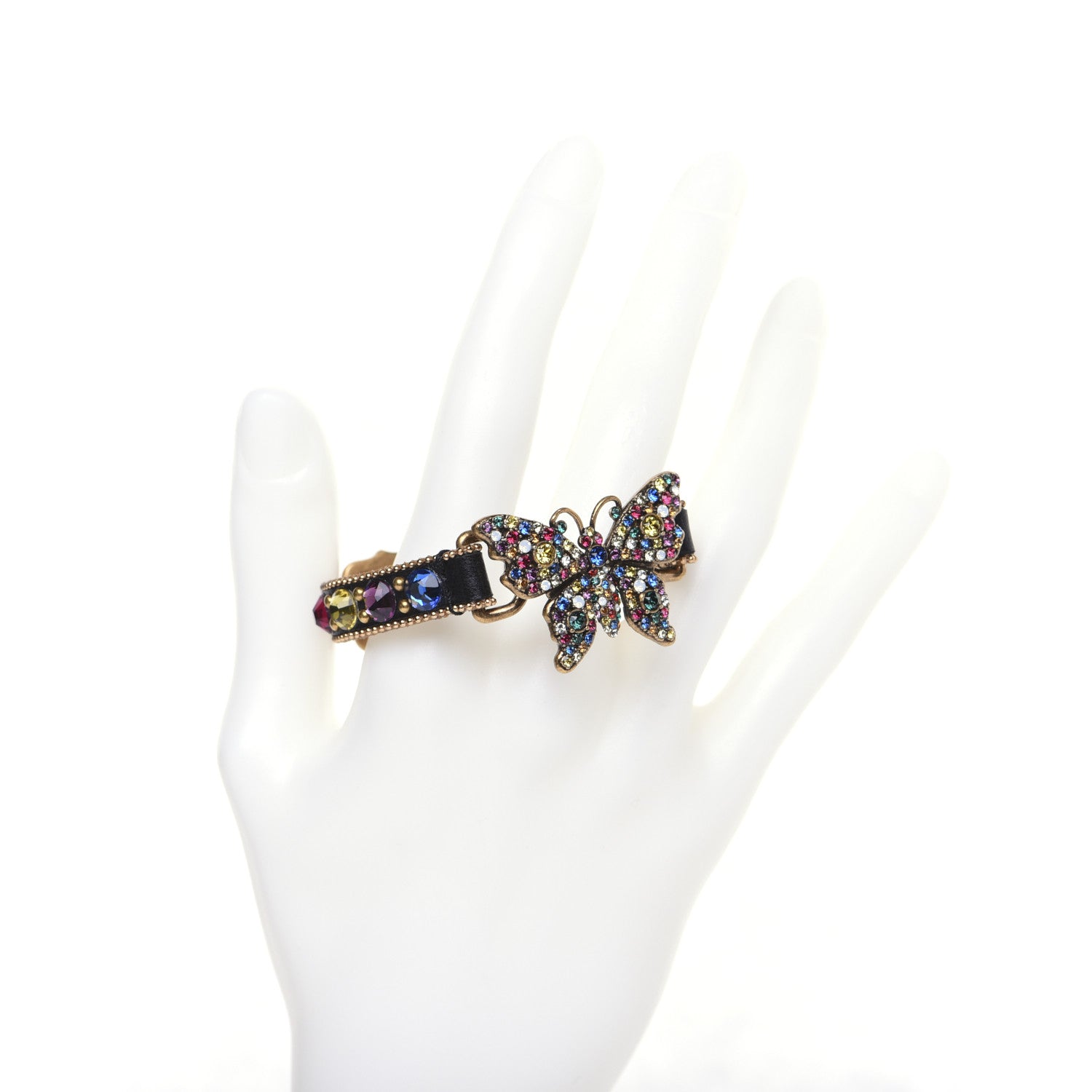 Gucci Calfskin Crystal Butterfly Bracelet Multicolor 2 of 10