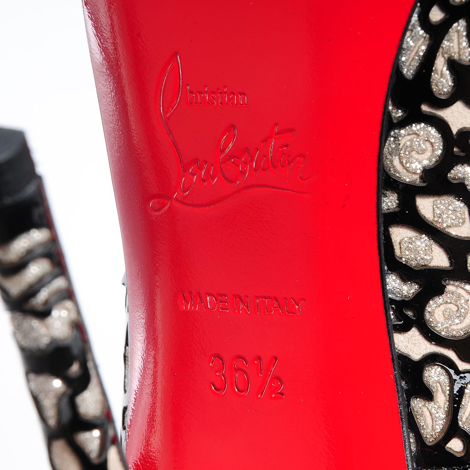 Christian Louboutin Patent Lace Glitter So Pretty 120 Pumps 36.5 Black 6 of 6
