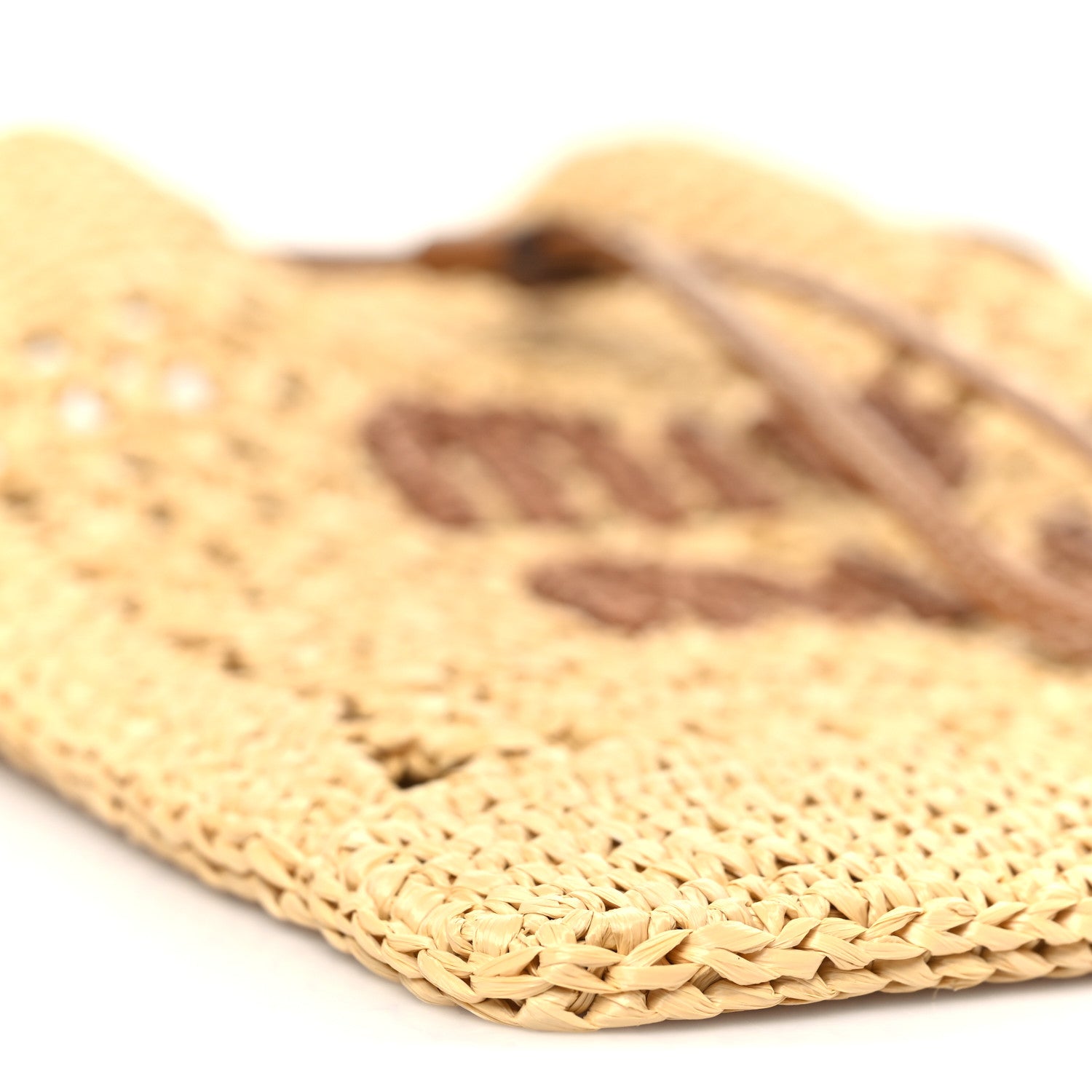 Miu Miu Raffia Crochet Drawstring Pouch Naturale Cognac 8 of 9